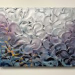 A Glimpse modern textured silver painting