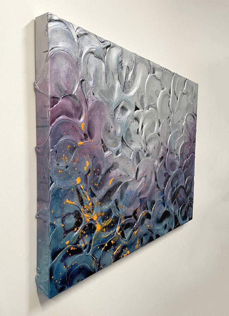 A Glimpse modern textured silver painting