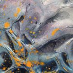 A Glimpse modern textured silver painting