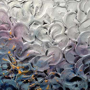 A Glimpse modern textured silver painting