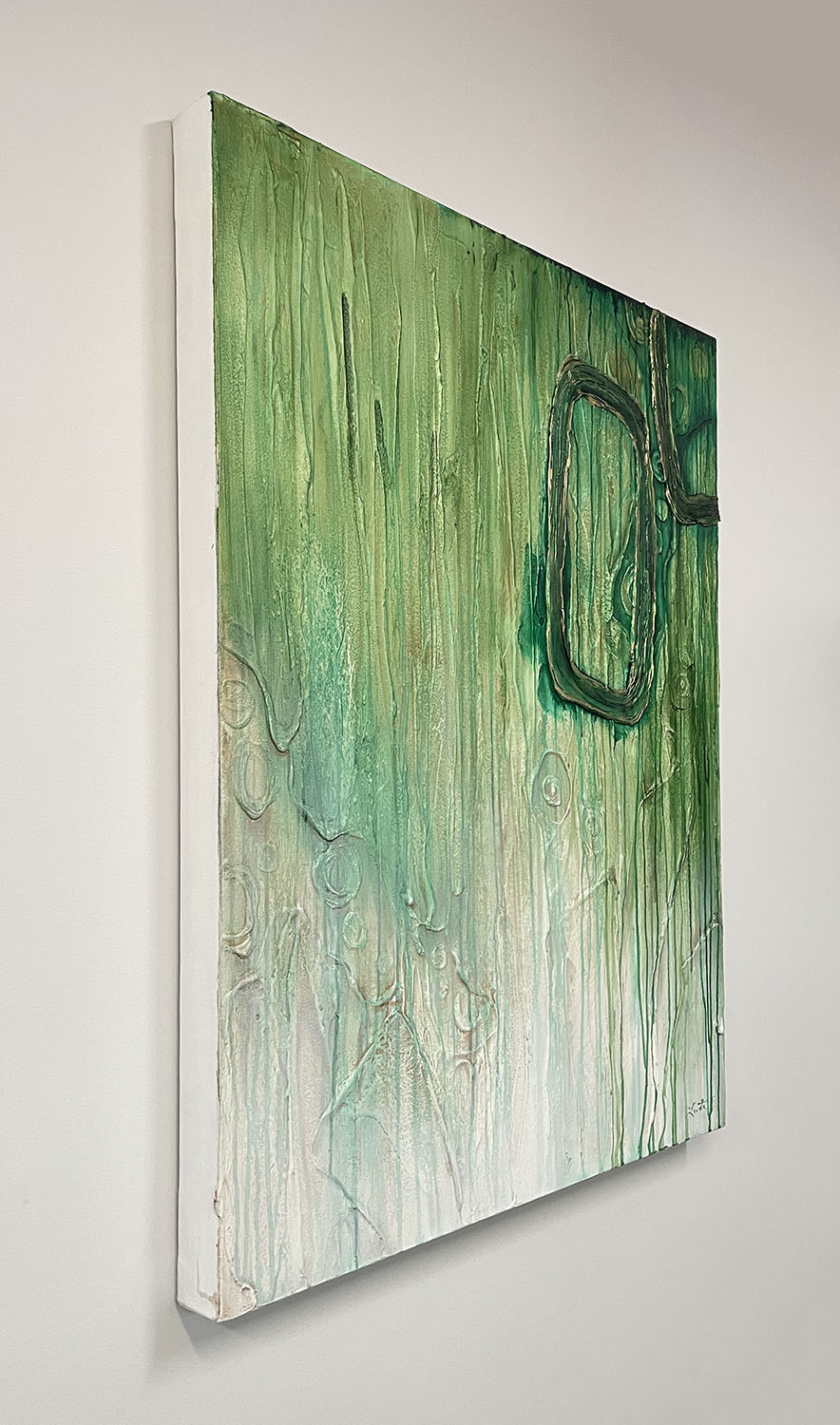 A Little Different green abstract art
