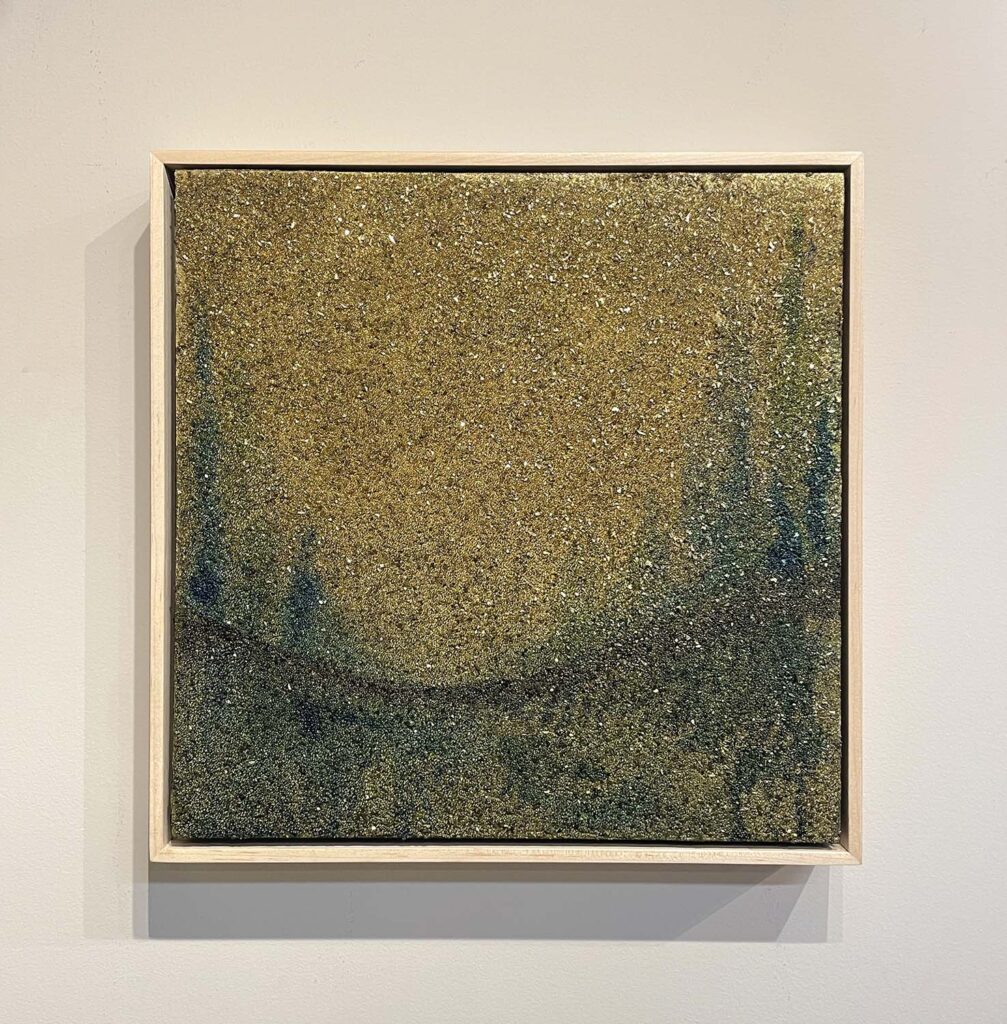 Attentive No. 2 gold crystal glitter abstract landscape