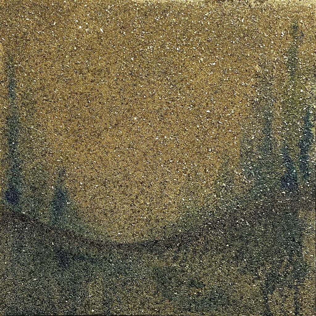 Attentive No. 2 gold crystal glitter abstract landscape