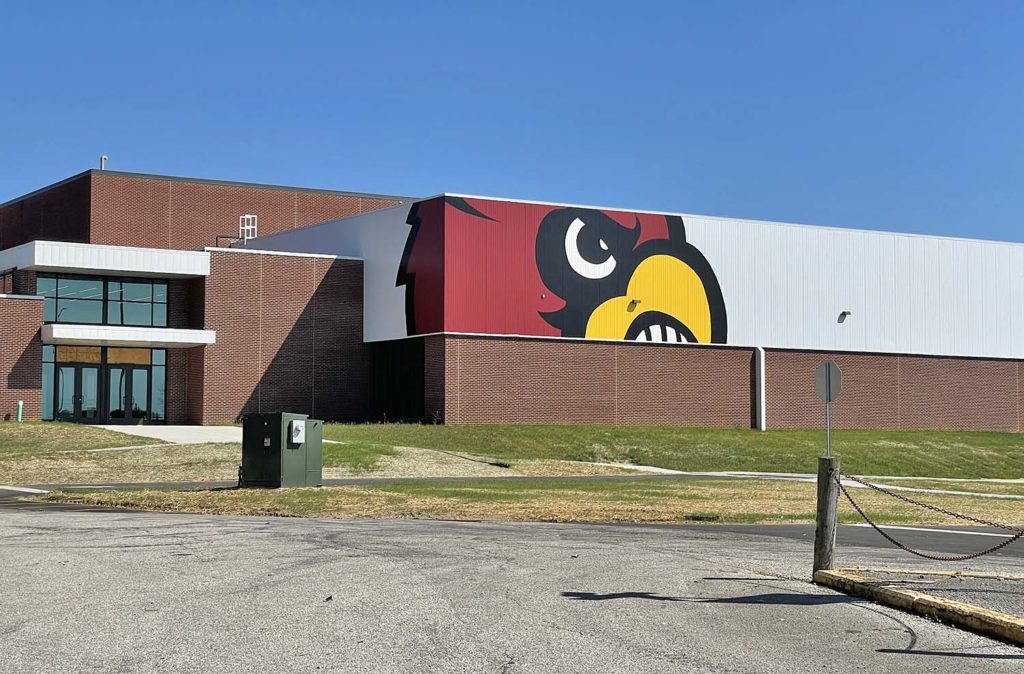 bloomfield school cardinal mural