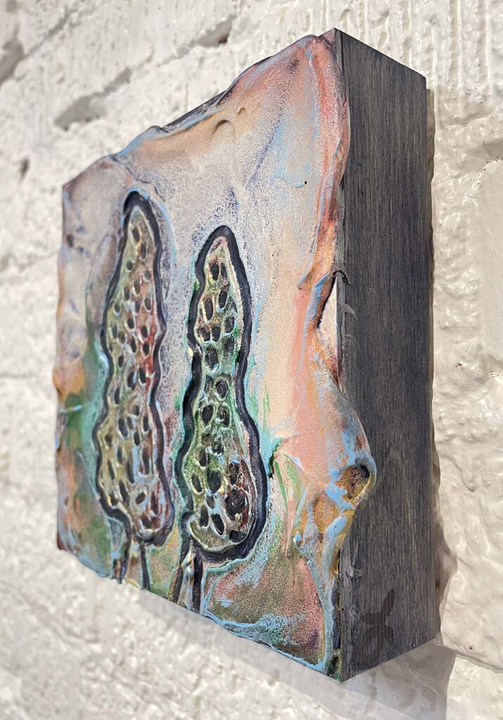 Cheery Two mixed media mushroom painting