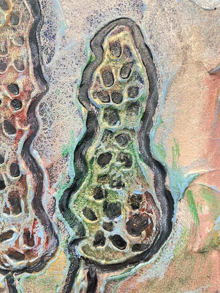 Cheery Two mixed media mushroom painting
