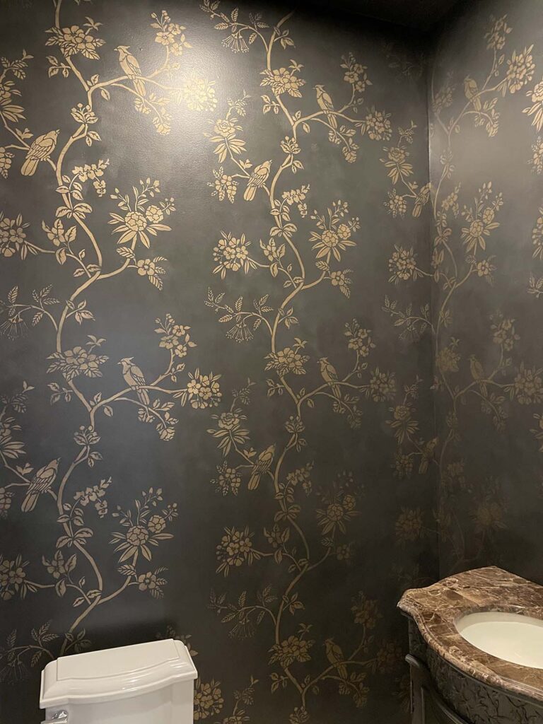 Chinoiserie Black and Gold Faux Finish