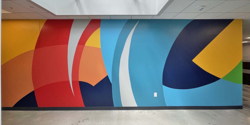 clean slate modern geometric mural