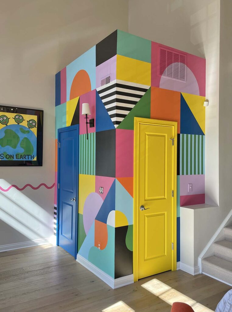 Colorful Geometric Abstract Mural