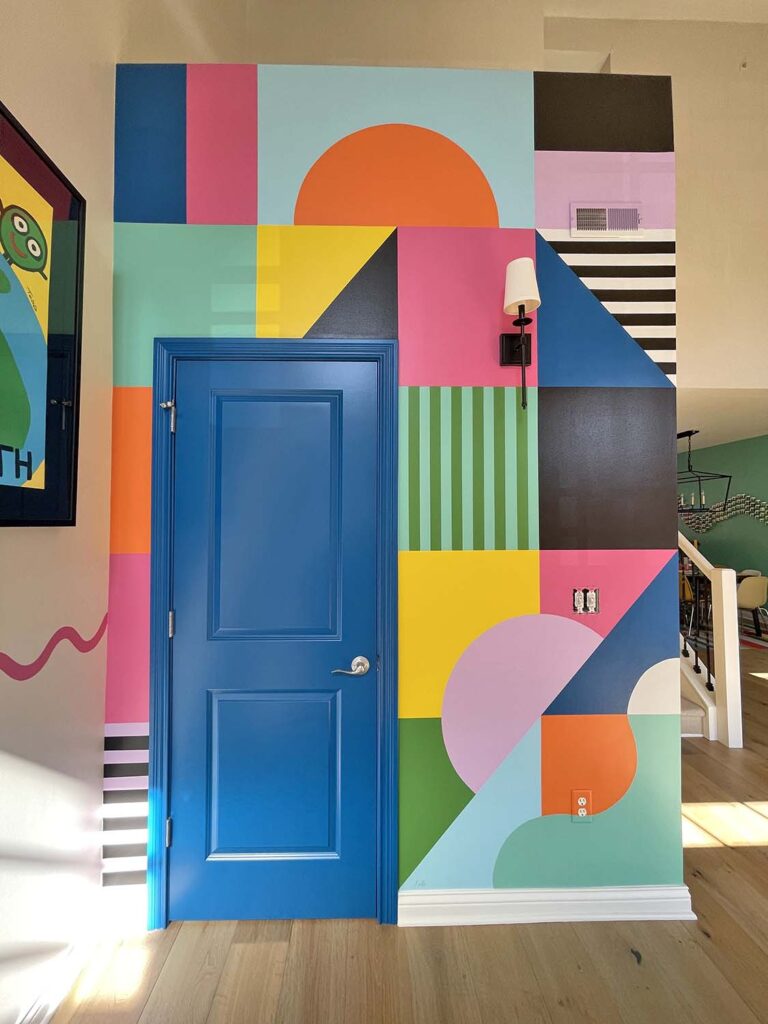 Colorful Geometric Abstract Mural