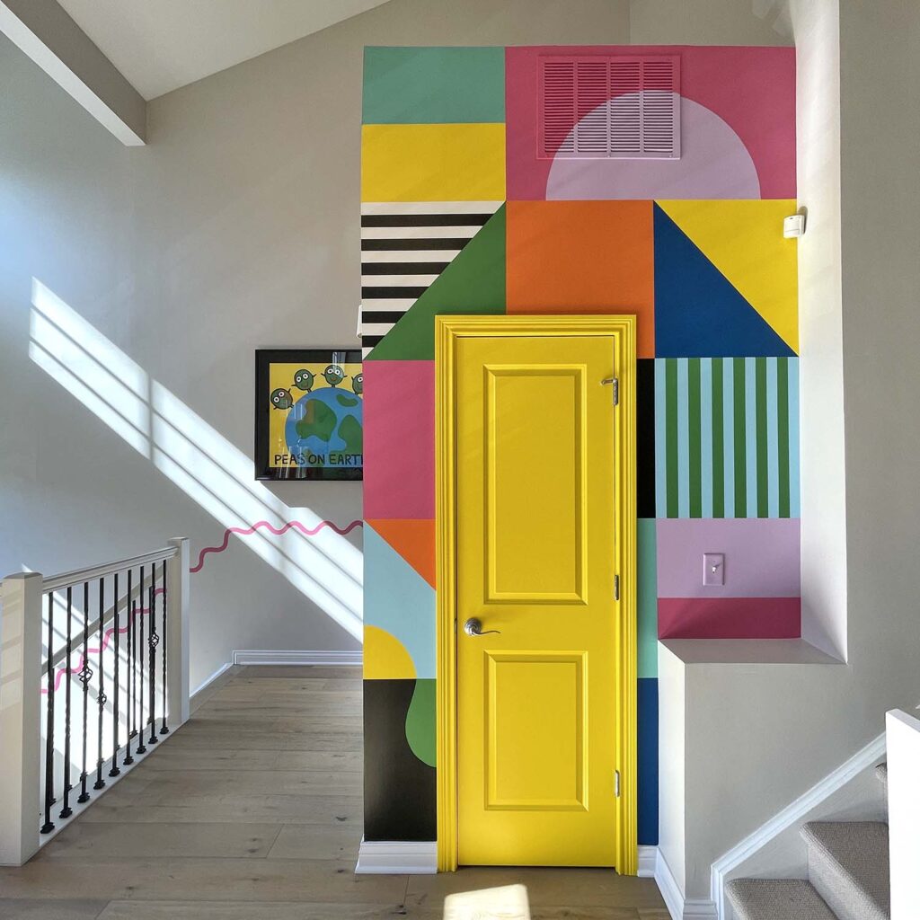 Colorful Geometric Abstract Mural