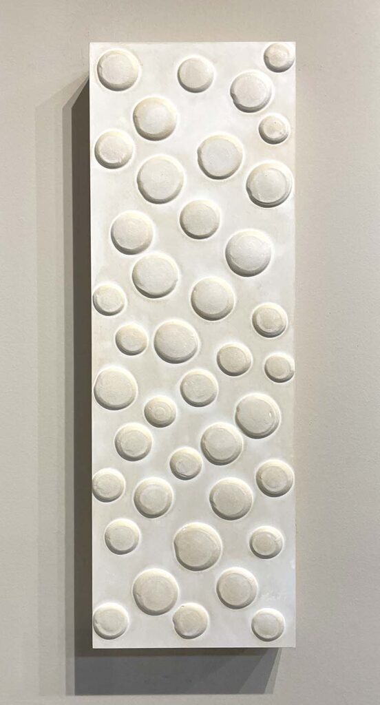 Don't Hurt One abstract circles plaster painting