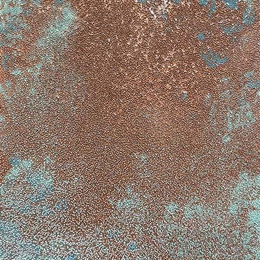 Don't Mess With Love abstract glass bead tarnished copper painting