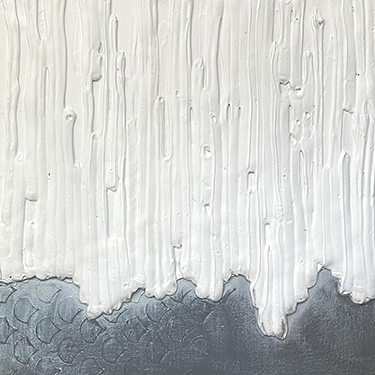 Envy modern abstract white silver art