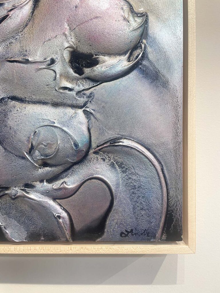 Ethereal One modern opal oil slick abstract heavy texture plaster painting