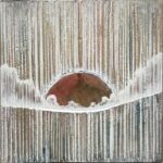 Far Far Away No. 1 abstract sunrise sunset landscape mixed media plaster painting