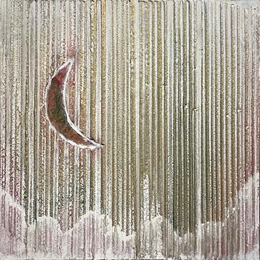 Far Far Away No. 2 abstract moon landscape mixed media plaster painting