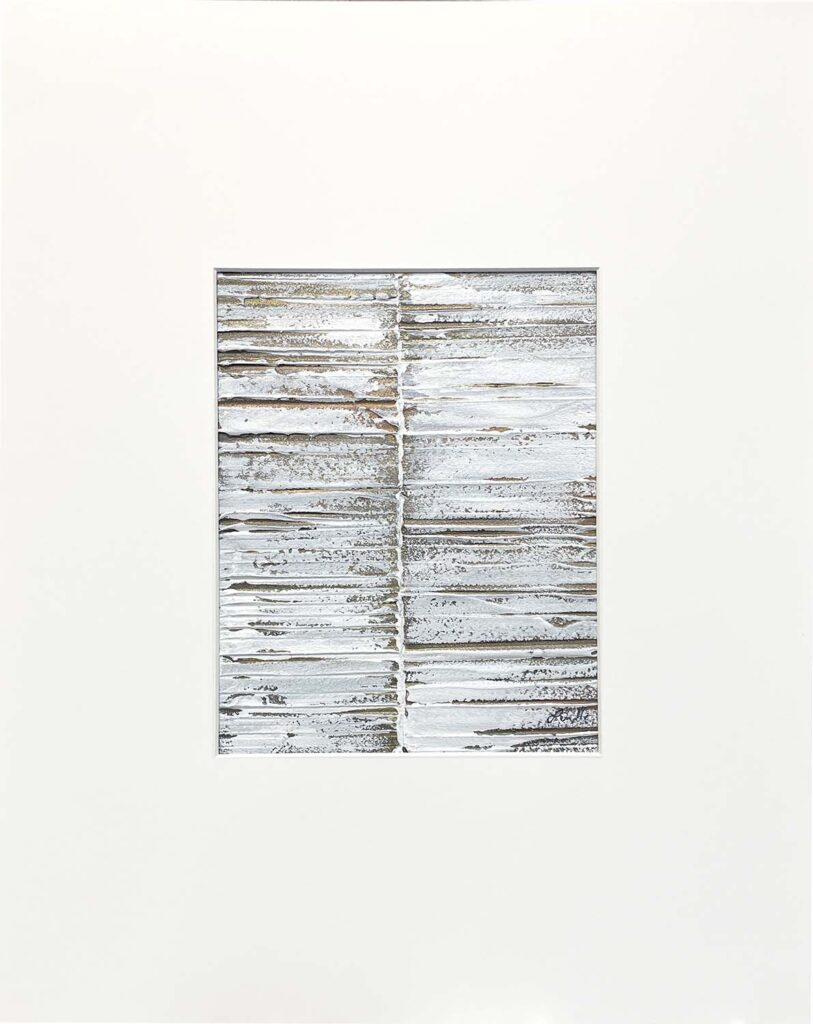 Feel Better original matted painting white gold copper