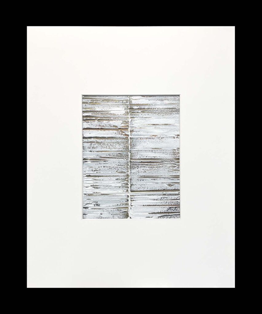 Feel Better original matted painting white gold copper