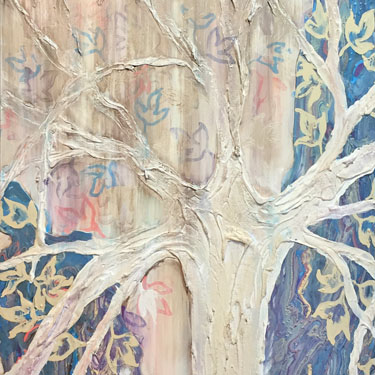 Fifty Six tree painting diptych