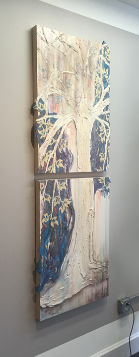 Fifty Six tree painting diptych