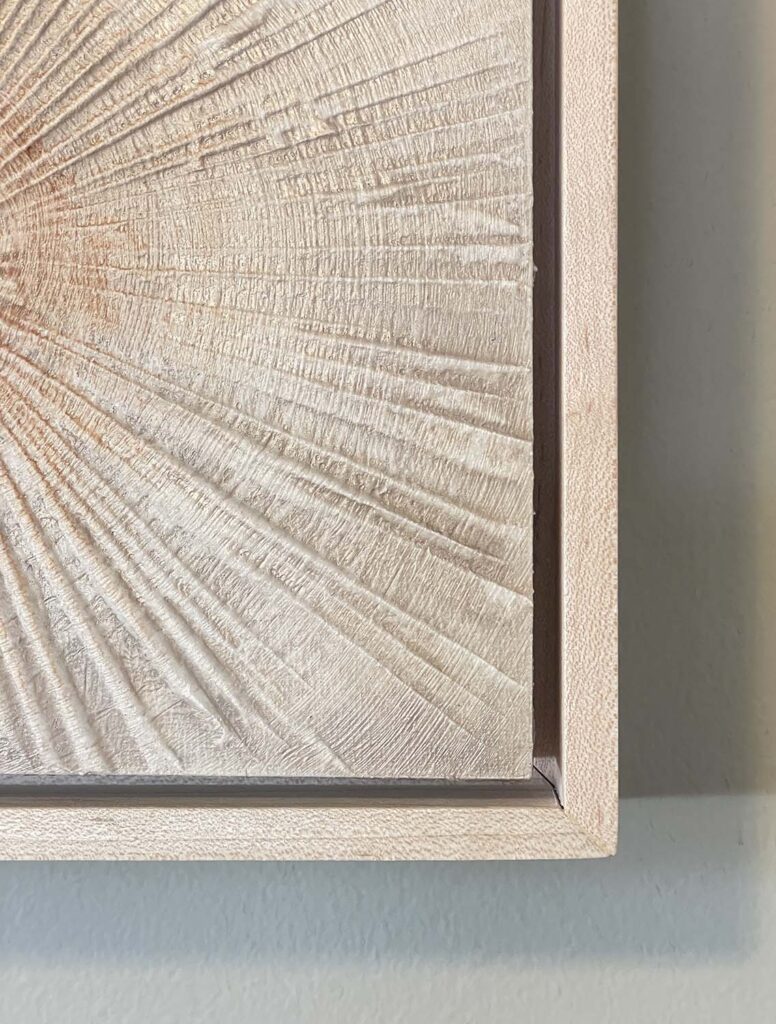 Finding Eachother Five original fine art painting tree rings with frame beige rust orange