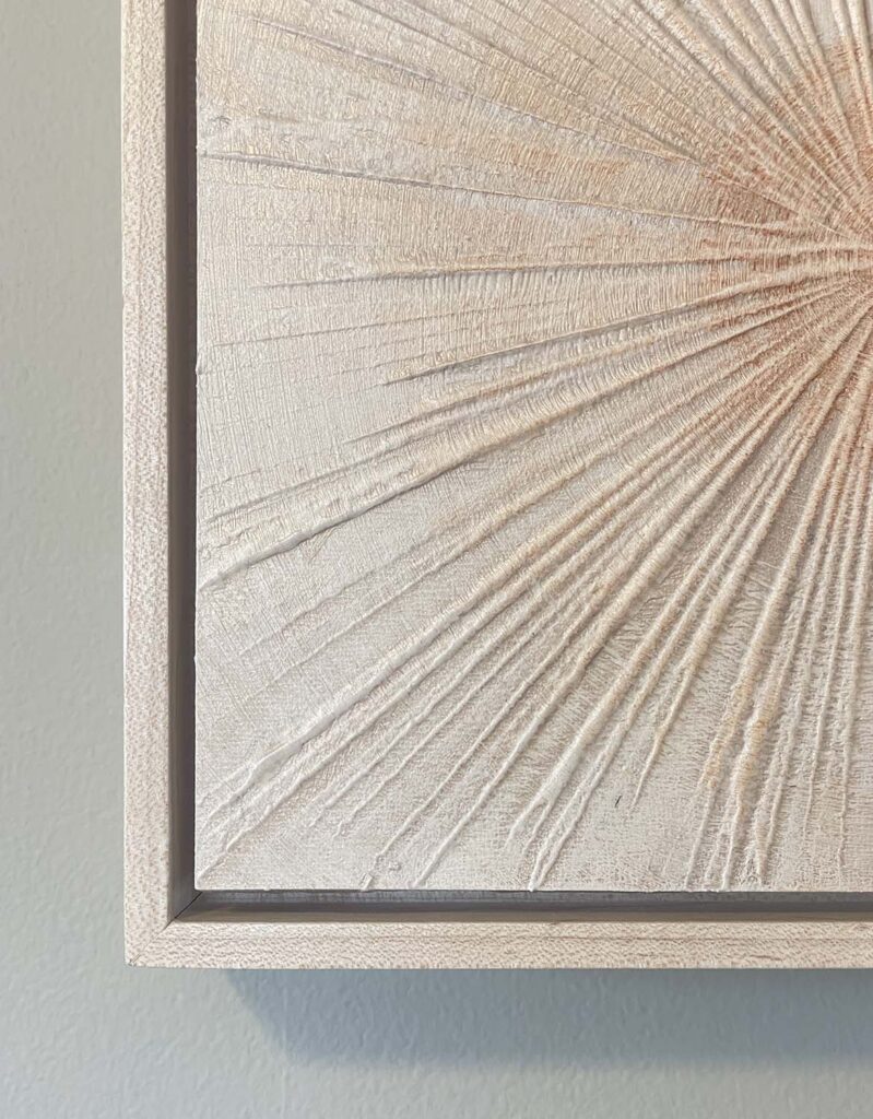 Finding Eachother Six original fine art painting tree rings with frame beige rust orange