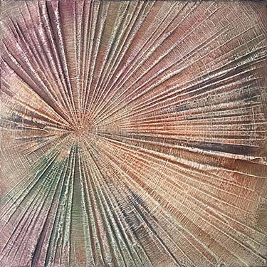Finding Eachother Two original fine art painting tree rings with frame beige rust purple green navy