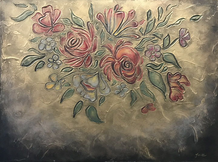 Custom Floral Plaster Painting