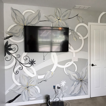 Flowers and Circles Mural