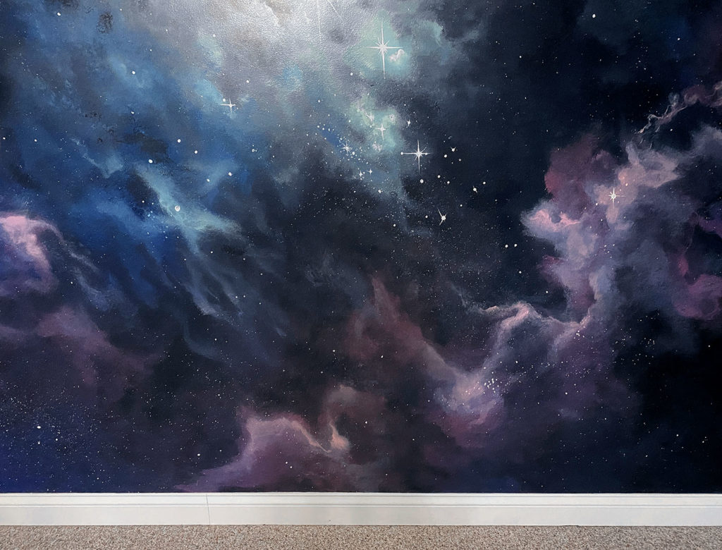 Outerspace galaxy mural