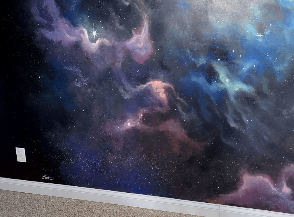 Outerspace galaxy mural
