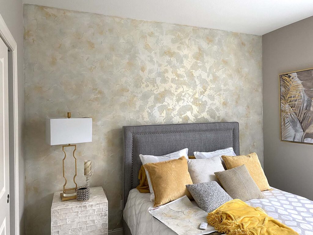 Textured glass bead wall faux finish