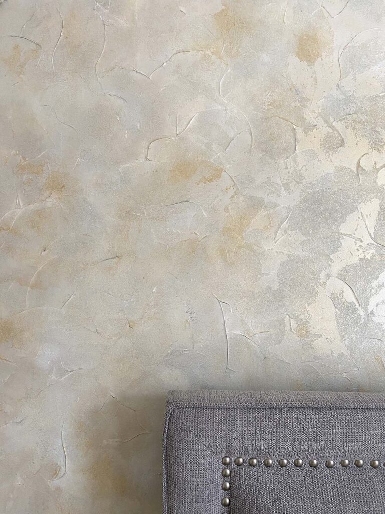 Textured glass bead wall faux finish