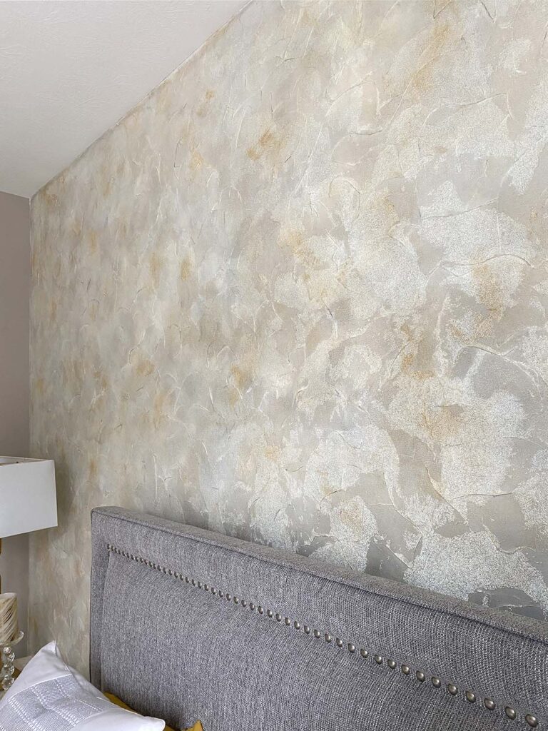 Textured glass bead wall faux finish