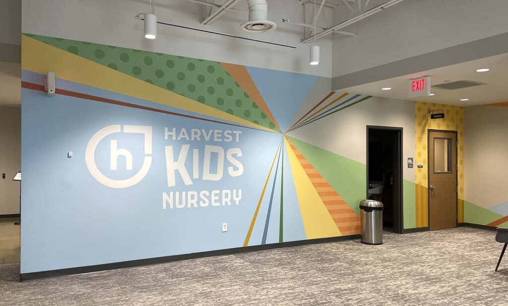 Harvest Kids Nursery modern abstract fun geometric kids mural