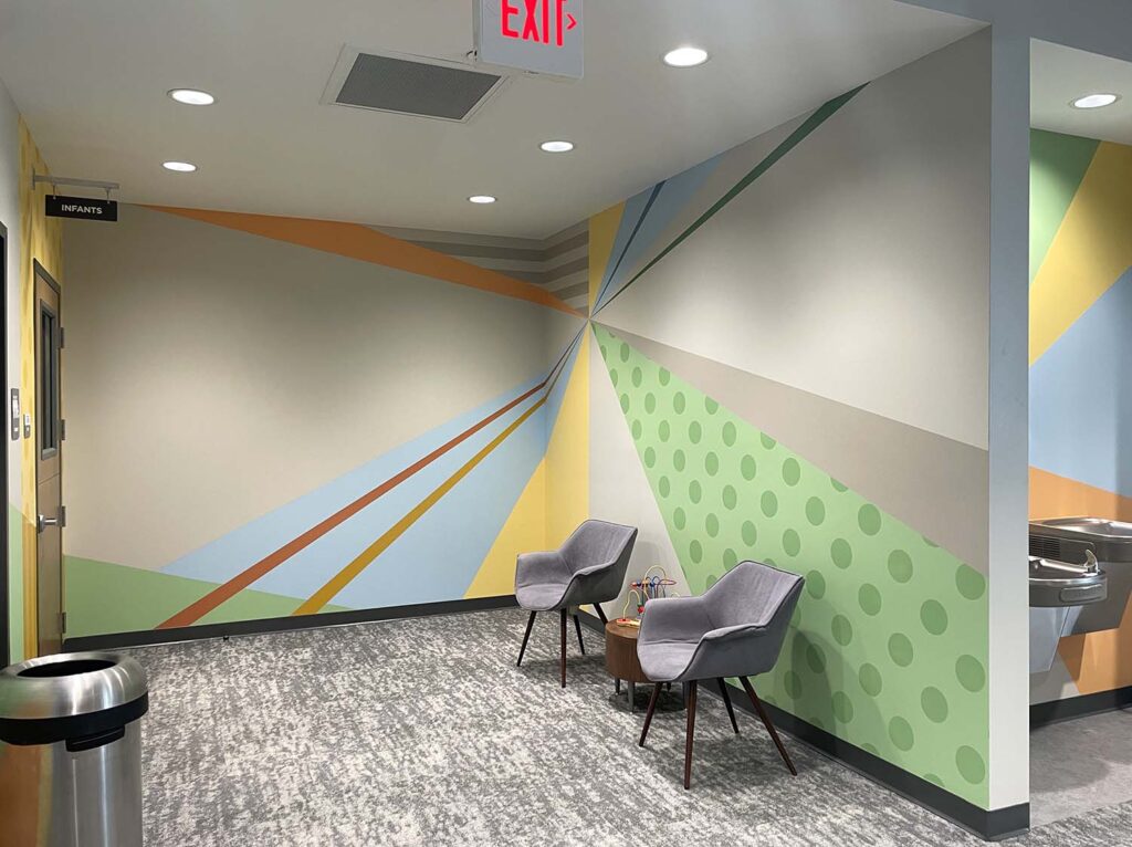 Harvest Kids Nursery modern abstract fun geometric kids mural