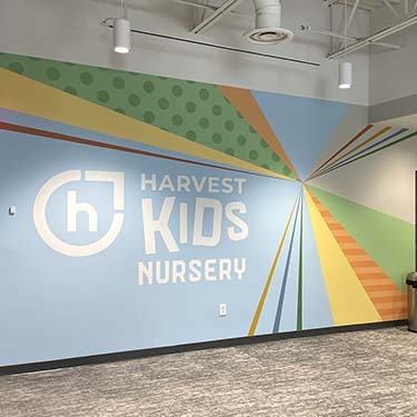 Harvest Kids Nursery modern abstract fun geometric kids mural
