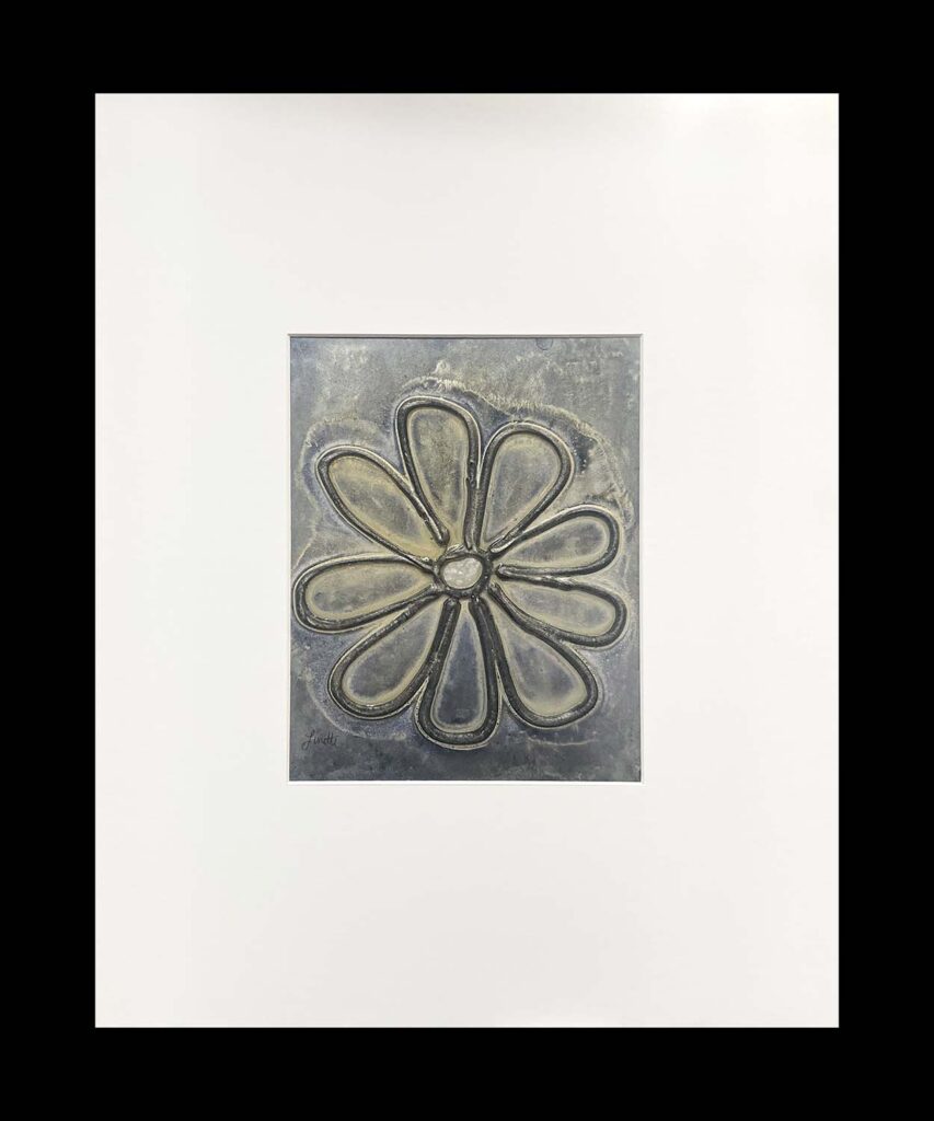 I Just original floral matted painting black navy beige