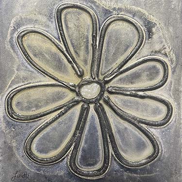I Just original floral matted painting black navy beige
