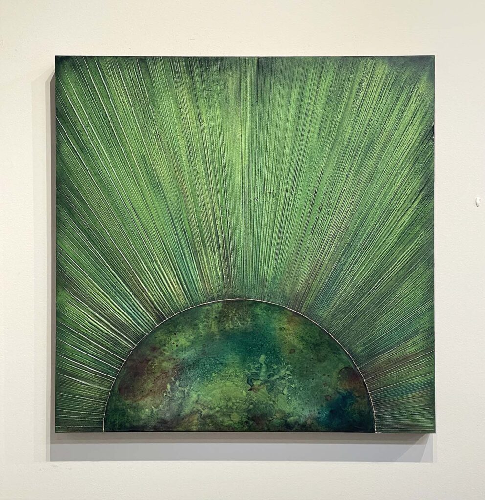 In Too Deep original green sunburst painting