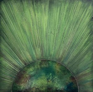In Too Deep original green sunburst painting