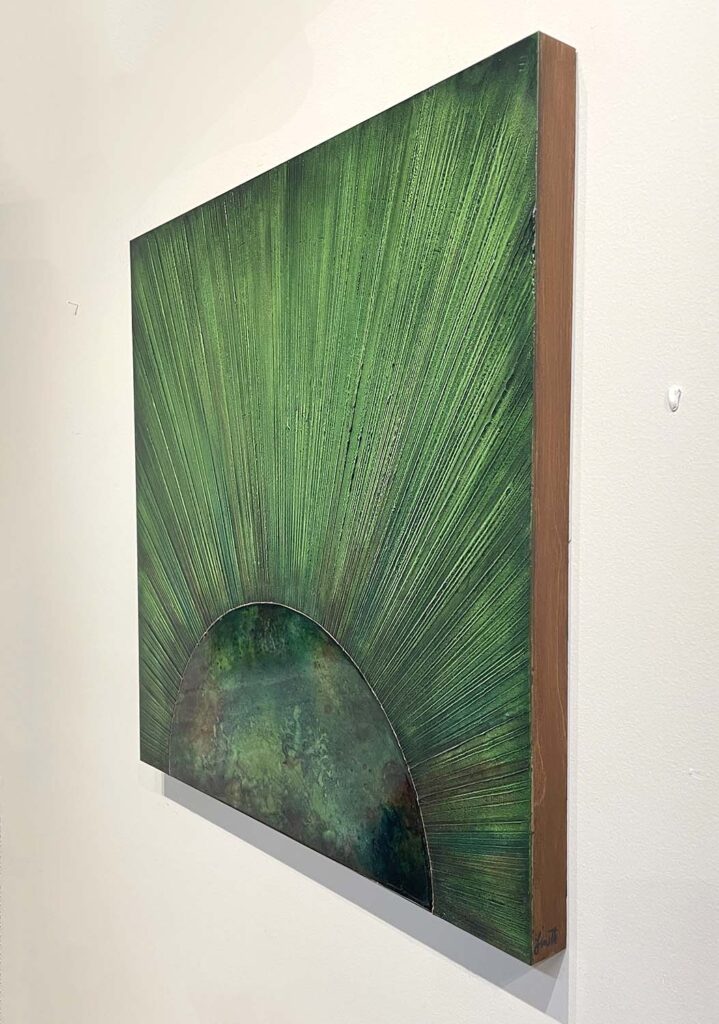 In Too Deep original green sunburst painting