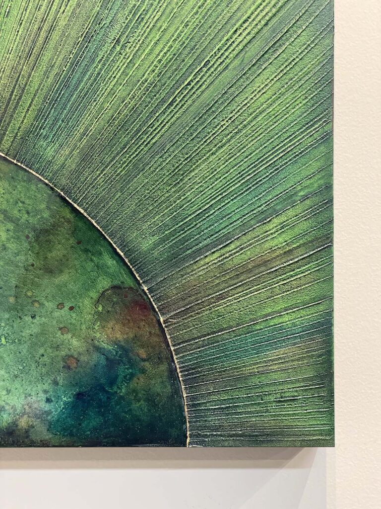 In Too Deep original green sunburst painting
