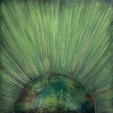 In Too Deep original green sunburst painting