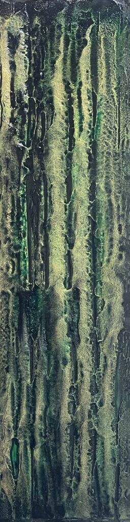 It's Me original green plaster painting