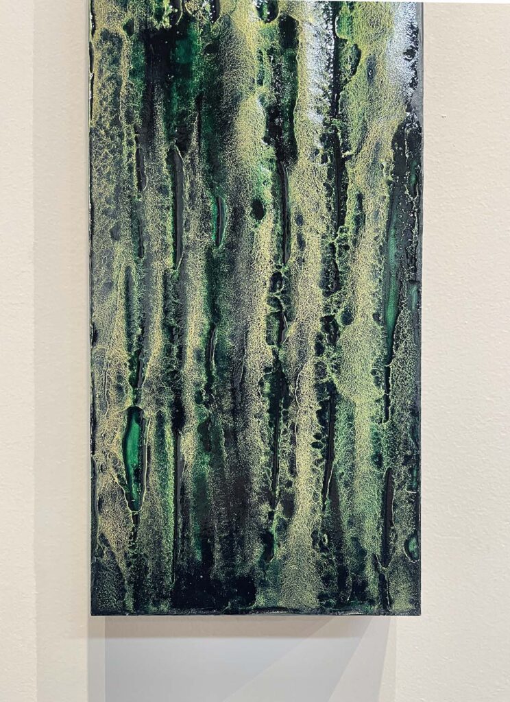 It's Me original green plaster painting