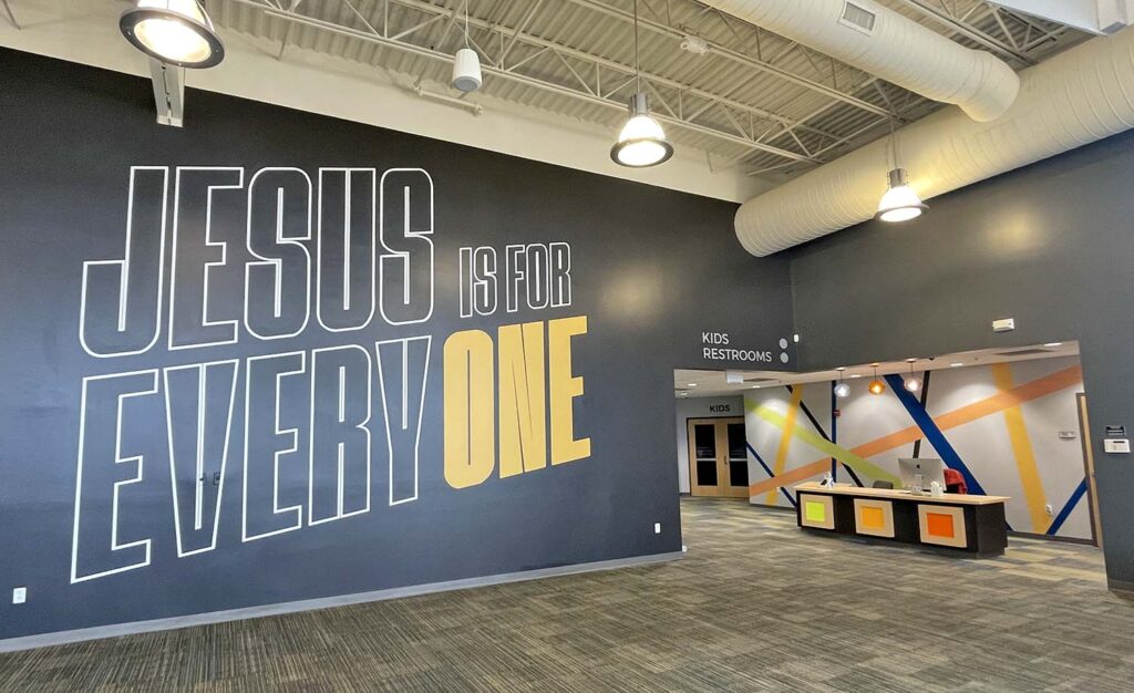 church graphic murals