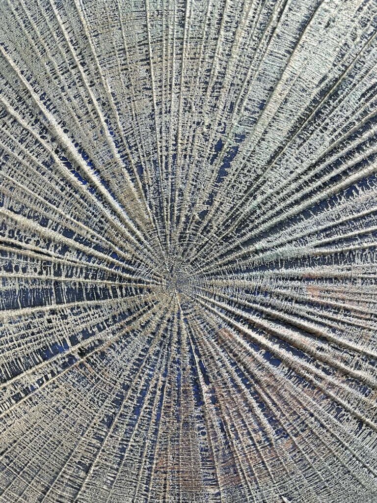 Living No. 1 original tree ring plaster painting
