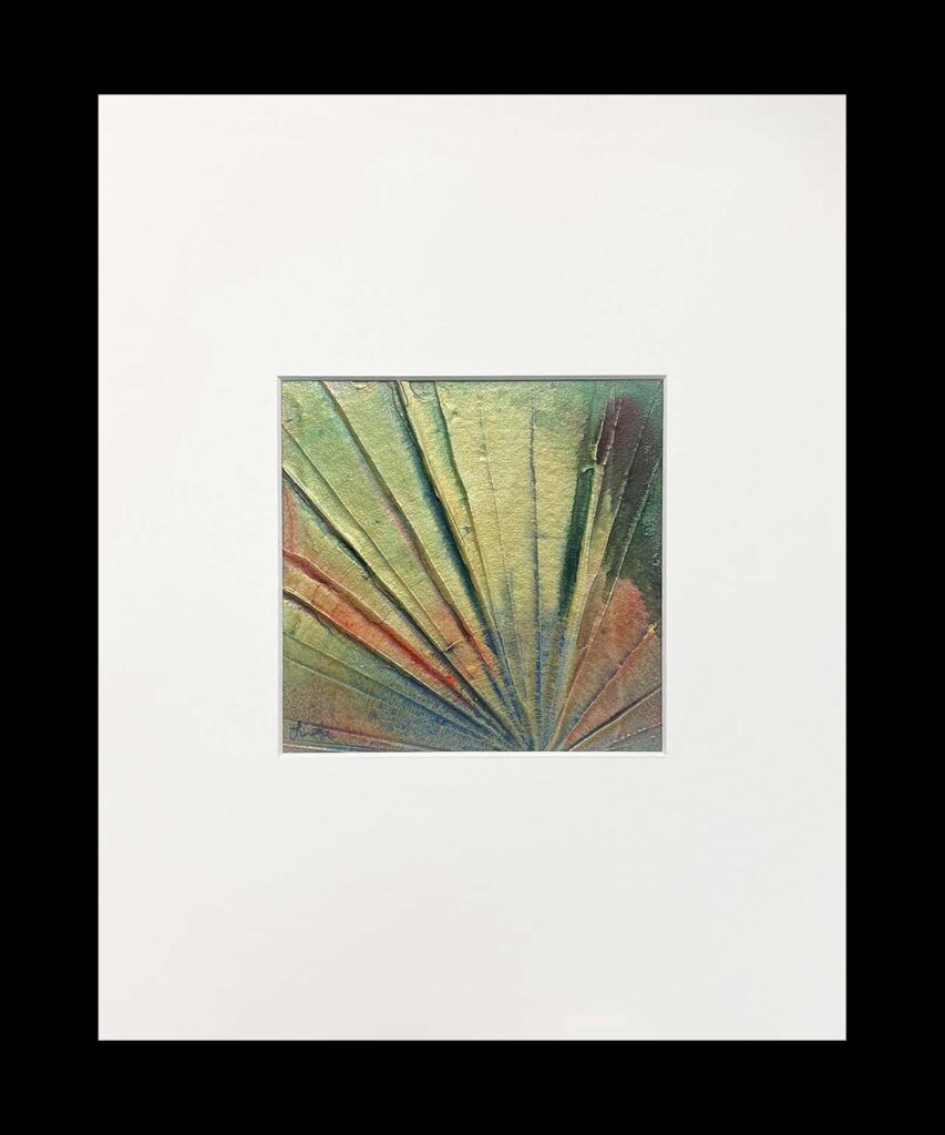Looking Forward original matted painting starburst gold rainbow
